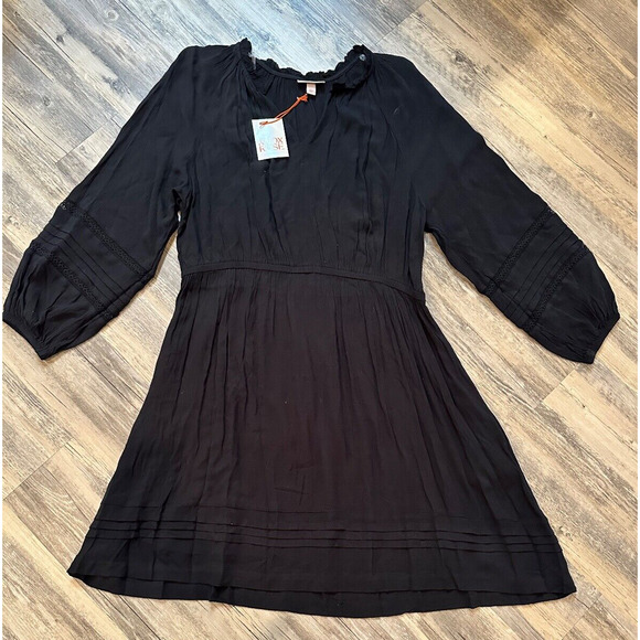 Knox Rose A-Line Black Gauze XXL Target Pockets Lace Flowy Boho - Picture 1 of 4